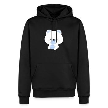 Ours polaire endormi - Sweat à capuche Premium bio Homme - noir - Devant - Nico (187cm)