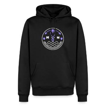 Moin pour les aurores boréales et le t-shirt de Hambourg - Sweat à capuche Premium bio Homme - noir - Devant - Nico (187cm)