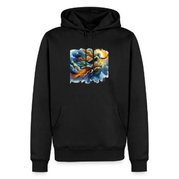 Homme Divin - Sweat à capuche Premium bio Homme - noir - Devant - Nico (187cm)