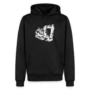 La technologie rencontre la puissance, l’homme musclé, l’excavatrice - Sweat à capuche Premium bio Homme - noir - Devant - Nico (187cm)