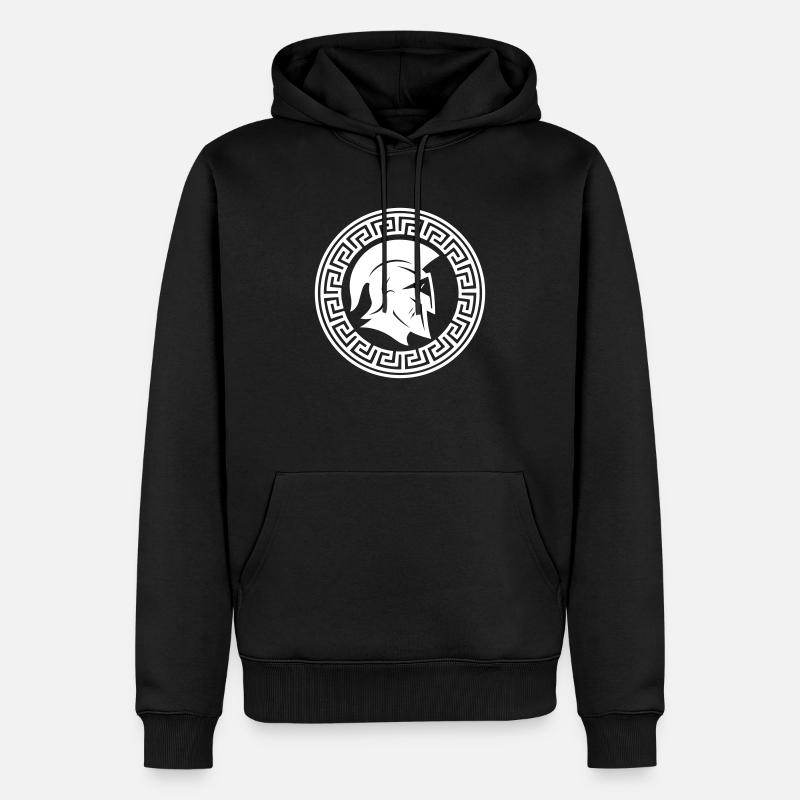 Icône du casque Spartan - Sweat à capuche Premium bio Homme - noir