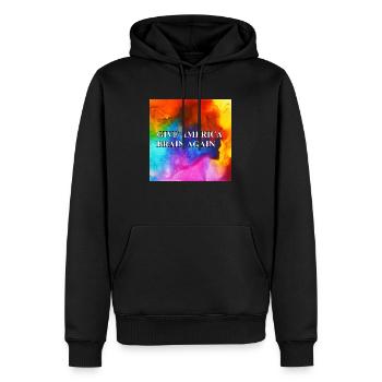 Give America Brain Again - buntes Design colorful - Männer Premium Bio Hoodie - Schwarz - Vorne - Nico (187cm)
