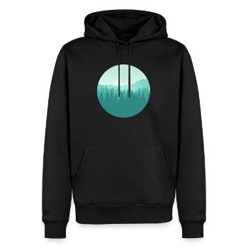 Paysage de montagne - Sweat à capuche Premium bio Homme - noir - Devant - Nico (187cm)