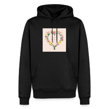 Muttertag Bunter Blumentrauß - Männer Premium Bio Hoodie - Schwarz - Vorne - Nico (187cm)
