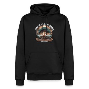 Christlich Verwurzelt und Standhaft Epheser 3:17 - Männer Premium Bio Hoodie - Schwarz - Vorne - Nico (187cm)