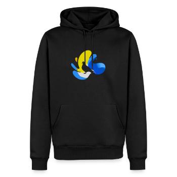 Colombe Paix Signe Pigeon Mail - Sweat à capuche Premium bio Homme - noir - Devant - Nico (187cm)