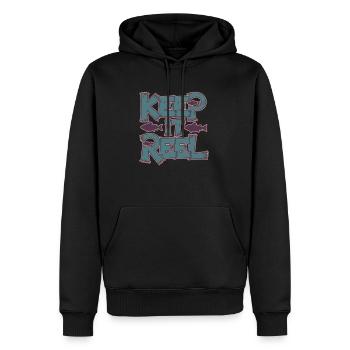 Gardez-le en bobine - Sweat à capuche Premium bio Homme - noir - Devant - Nico (187cm)