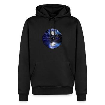 Cosmic Full Moon Scene - Men’s Premium Organic Hoodie - black - Front - Nico (187cm)