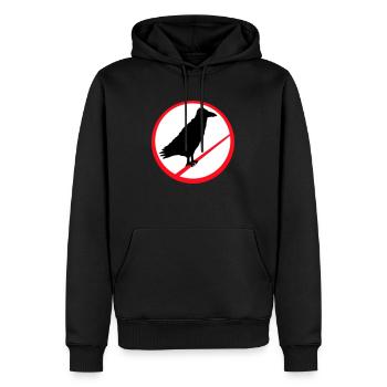 Raven Sitting Forbidden Rod Rope Sign Note - Men’s Premium Organic Hoodie - black - Front - Nico (187cm)