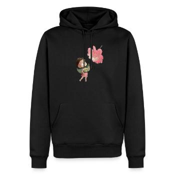 Zauberhafte Fee mit Pfingstrose - Männer Premium Bio Hoodie - Schwarz - Vorne - Nico (187cm)