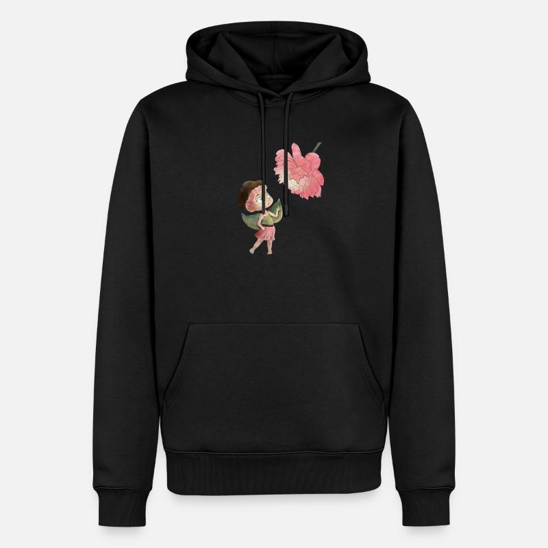Magical fairy with peony - Men’s Premium Organic Hoodie - black