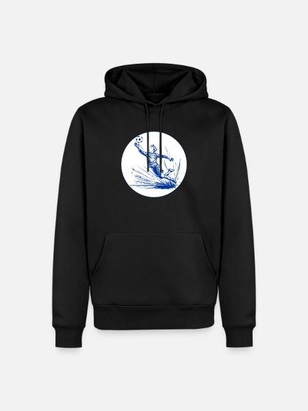 Goalkeeper (blue and white) - Men’s Premium Organic Hoodie - black