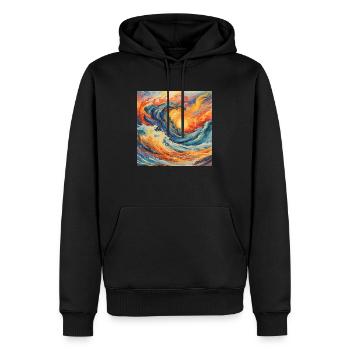 Flammende Flut - Männer Premium Bio Hoodie - Schwarz - Vorne - Nico (187cm)
