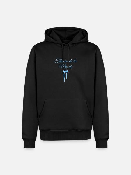 Bride's Witness Blue Bow - Men’s Premium Organic Hoodie - black