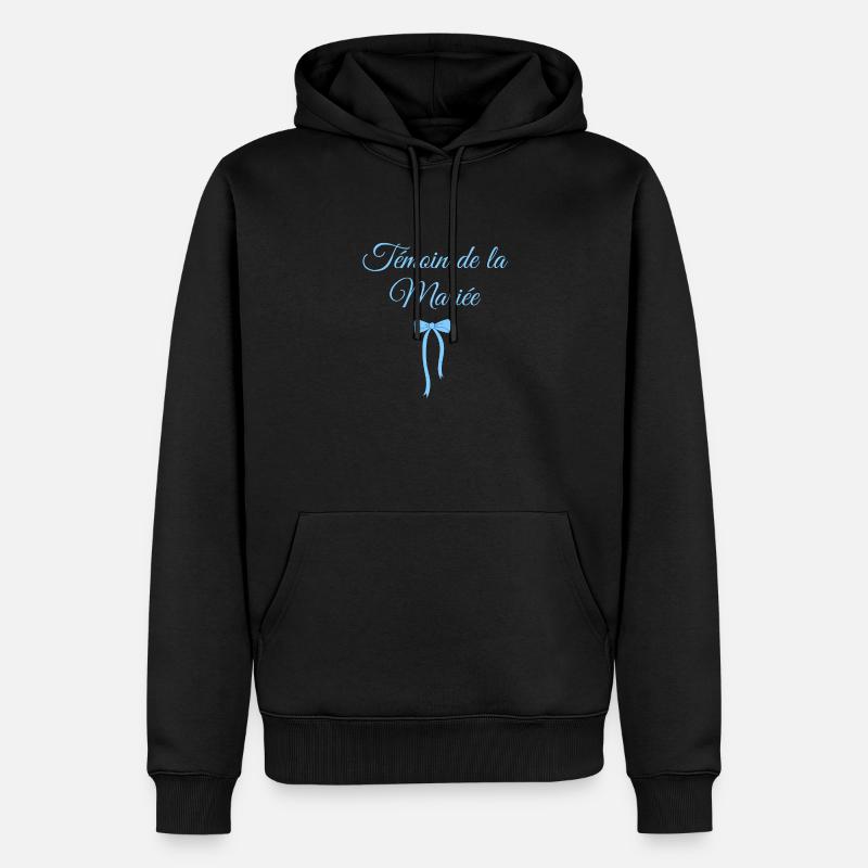 Bride's Witness Blue Bow - Men’s Premium Organic Hoodie - black