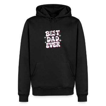 Best Dad Ever - Sweat à capuche Premium bio Homme - noir - Devant - Nico (187cm)