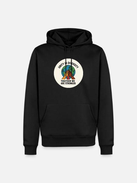 UNITÉ DANS LA DIVERSITÉ - Sweat à capuche Premium bio Homme - noir