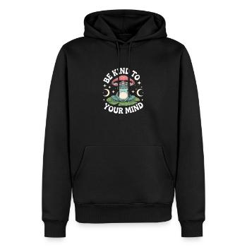 Be kind to your mind self talk Santé mentale - Sweat à capuche Premium bio Homme - noir - Devant - Nico (187cm)