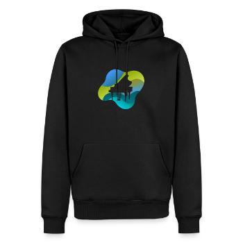 Pianiste École de Musique Clavier - Sweat à capuche Premium bio Homme - noir - Devant - Nico (187cm)