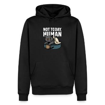 Nicht heute, Mensch – Sarkastisches faules Katzendesign - Männer Premium Bio Hoodie - Schwarz - Vorne - Nico (187cm)