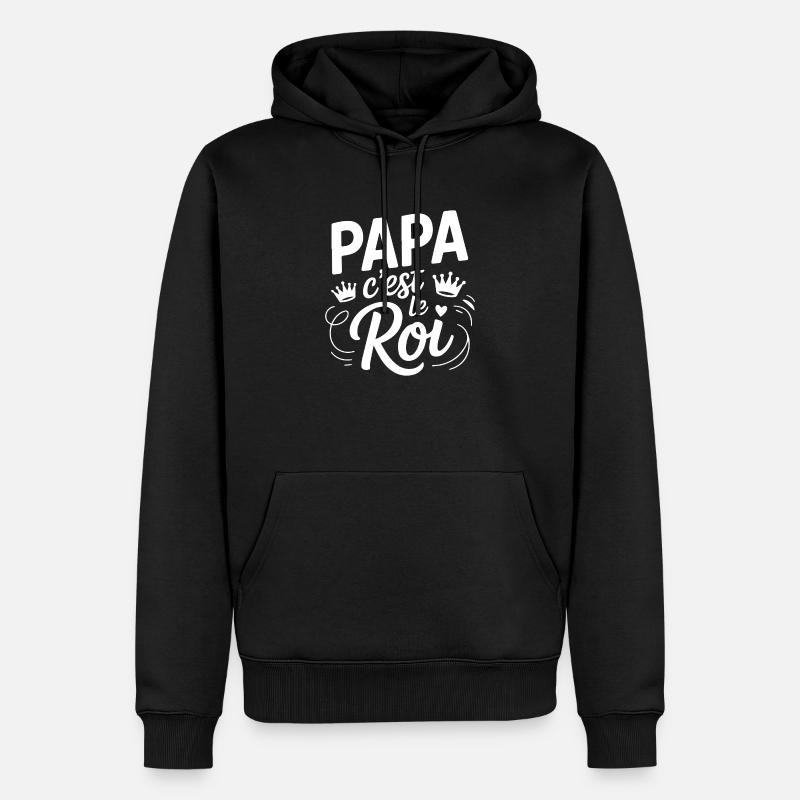 Papa c'est le roi - Sweat à capuche Premium bio Homme - noir