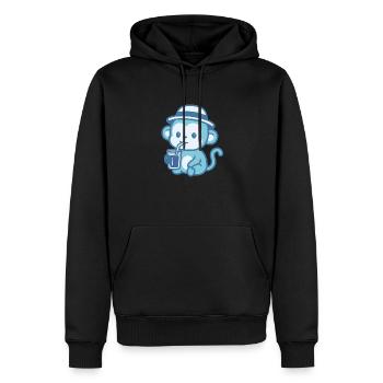 Affe Sommer Sonnenhut - Männer Premium Bio Hoodie - Schwarz - Vorne - Nico (187cm)