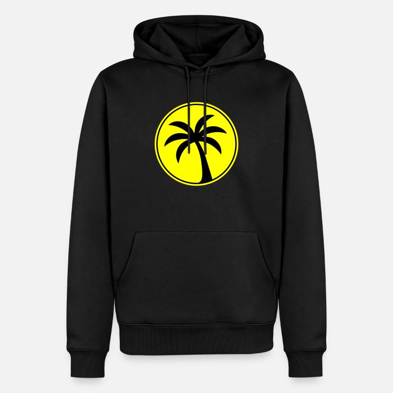 Plage de l’icône de palmier - Sweat à capuche Premium bio Homme - noir