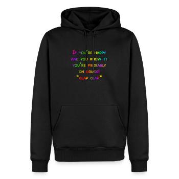 Drogues du bonheur - Sweat à capuche Premium bio Homme - noir - Devant - Nico (187cm)