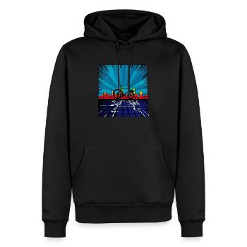 Sound Wave Cargo Bike Omnium - Men’s Premium Organic Hoodie - black - Front - Nico (187cm)