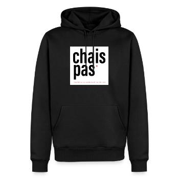 CHAIS PAS / DUNNO - Men’s Premium Organic Hoodie - black - Front - Nico (187cm)