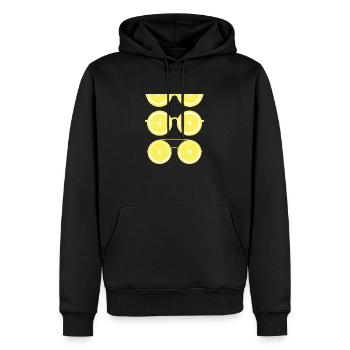 Lemon lenses (yellow) - Men’s Premium Organic Hoodie - black - Front - Nico (187cm)