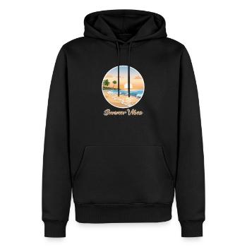 Sommer-Vibes - Männer Premium Bio Hoodie - Schwarz - Vorne - Nico (187cm)