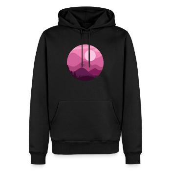 Cycliste de montagnes - Sweat à capuche Premium bio Homme - noir - Devant - Nico (187cm)