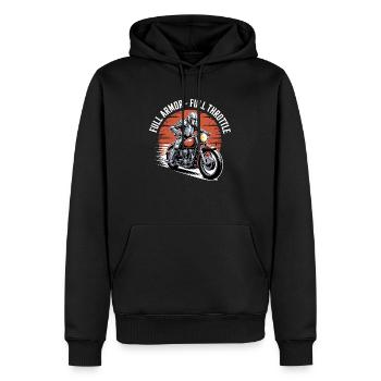 Vollrüstung Vollgas Christlicher Biker - Männer Premium Bio Hoodie - Schwarz - Vorne - Nico (187cm)