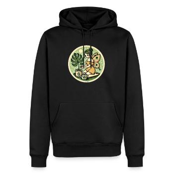 Pflanzenfee - Männer Premium Bio Hoodie - Schwarz - Vorne - Nico (187cm)
