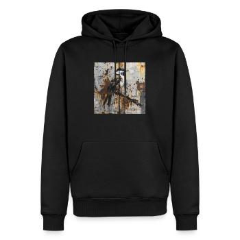 Graffiti Songbird Branch Rust Metal Container Door - Men’s Premium Organic Hoodie - black - Front - Nico (187cm)
