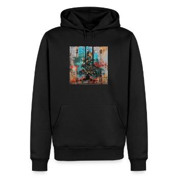Graffiti Xmas Tree Rost Metall urban Containertür - Männer Premium Bio Hoodie - Schwarz - Vorne - Nico (187cm)
