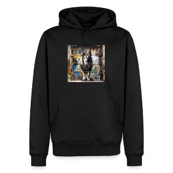 graffiti lion rust metal urban street art - Men’s Premium Organic Hoodie - black - Front - Nico (187cm)