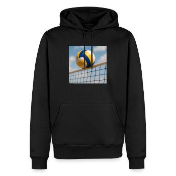 Sport - Volley-ball - Sweat à capuche Premium bio Homme - noir - Devant - Nico (187cm)