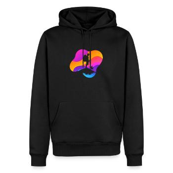 Randonnée Alpinistes du sommet - Sweat à capuche Premium bio Homme - noir - Devant - Nico (187cm)