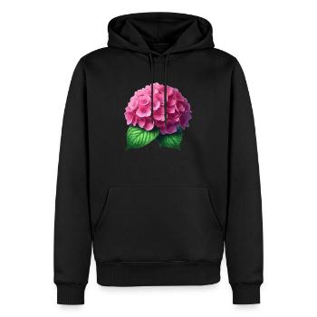 Hortensie rosa - Männer Premium Bio Hoodie - Schwarz - Vorne - Nico (187cm)