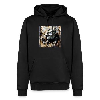 Graffiti Unke Kröte Frosch Rost Metall urban - Männer Premium Bio Hoodie - Schwarz - Vorne - Nico (187cm)