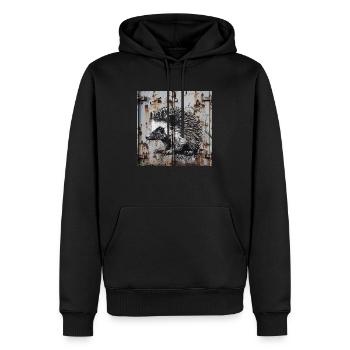 Graffiti Hedgehog Rust Metal urban street art container - Men’s Premium Organic Hoodie - black - Front - Nico (187cm)