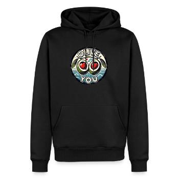 Olive You - Sweat à capuche Premium bio Homme - noir - Devant - Nico (187cm)