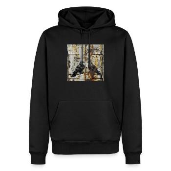 Graffiti Turtle Doves Rust Metal Urban Street Art - Men’s Premium Organic Hoodie - black - Front - Nico (187cm)