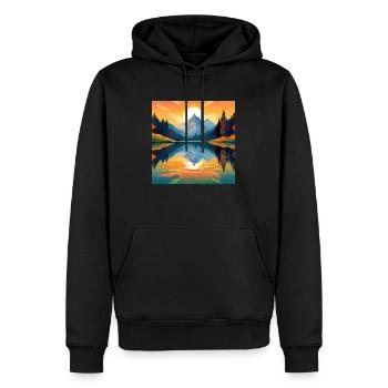 Artistic Sunset Landscape: Bold Nature Design - Men’s Premium Organic Hoodie - black - Front - Nico (187cm)