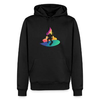 Patineur Longboard Patinage - Sweat à capuche Premium bio Homme - noir - Devant - Nico (187cm)