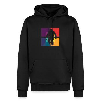 Bigfoot Schnee Ungeheuer - Männer Premium Bio Hoodie - Schwarz - Vorne - Nico (187cm)