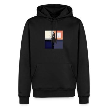Astronomie spatiale Planètes - Sweat à capuche Premium bio Homme - noir - Devant - Nico (187cm)