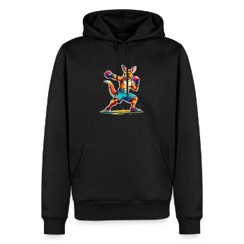 Kickboxing kangourou - Sweat à capuche Premium bio Homme - noir - Devant - Nico (187cm)